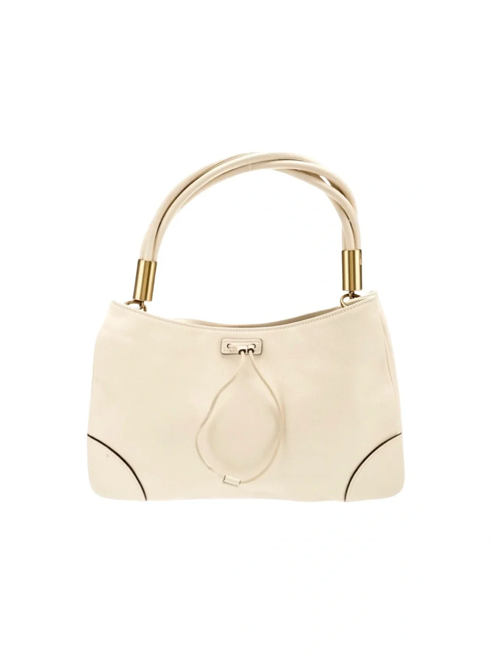 GUCCI Cream Calf Skin Leather Drawstring Hobo Shoulder Bag 109147